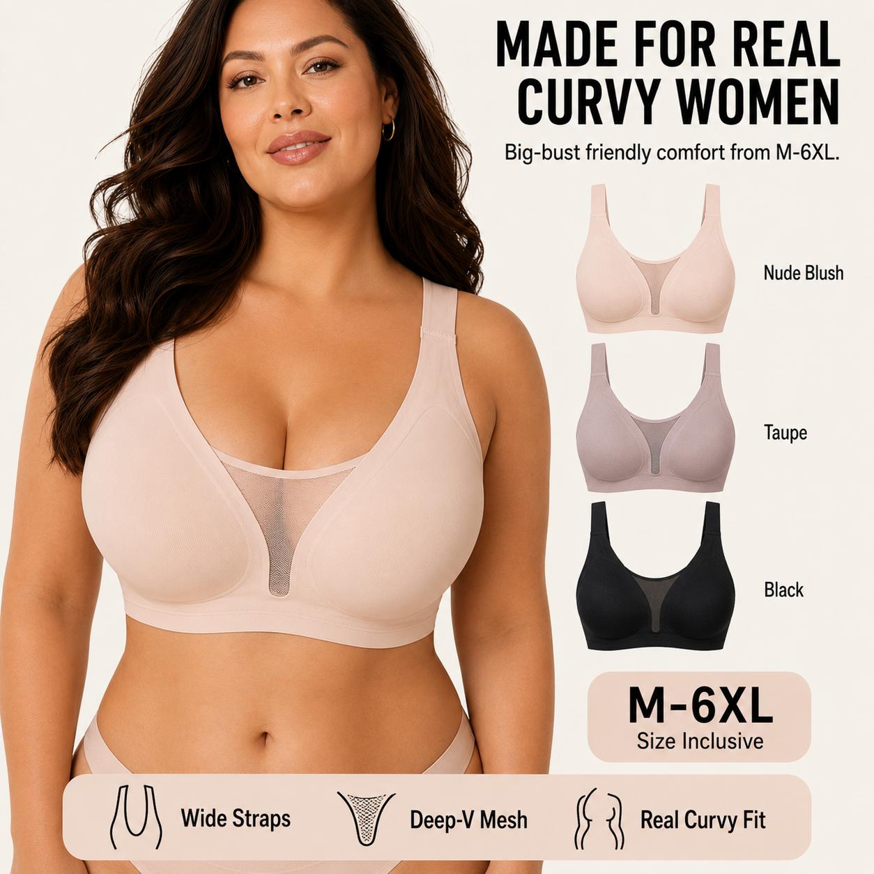 Seamless Push Up Jelly Bra – Wireless Full Coverage Bra for Women with Side & Back Smoothing - image 4