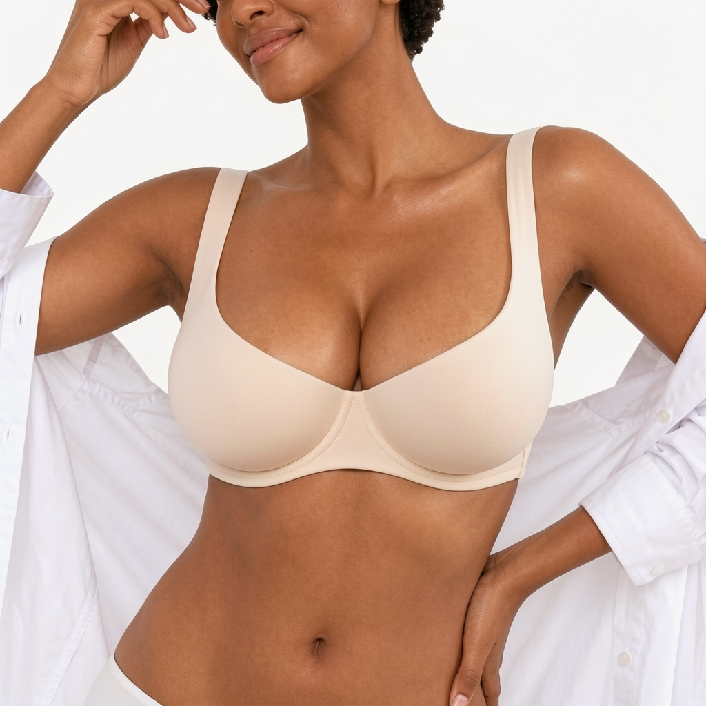 Scoop Neck Minimizer Bra – Full Support Underwire Bra for Full Bust