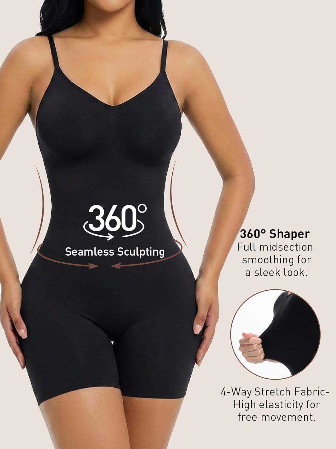 Seamless Tummy Control Shapewear Bodysuit – Sculpting Full Body Shaper