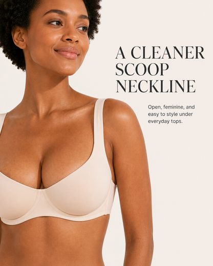 Scoop Neck Minimizer Bra – Full Support Underwire Bra for Full Bust