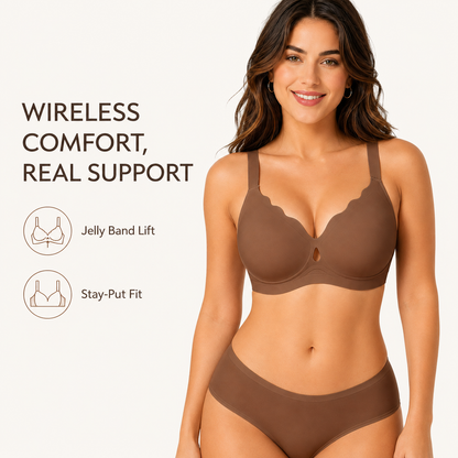 Wave Pattern Jelly Bra – Wireless Lift & Side Smoothing