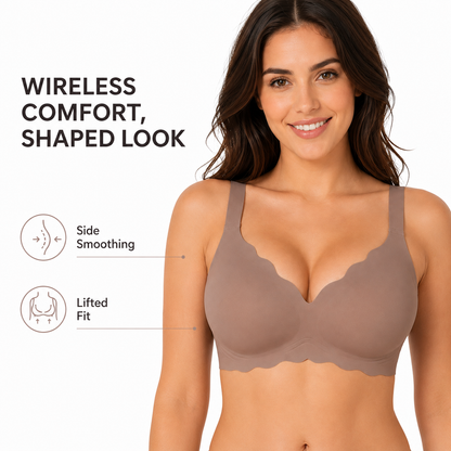 Wave Pattern Wireless Bra – Full Support Lift & Side Smoothing