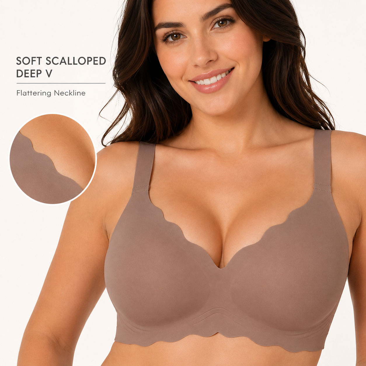 Wave Pattern Wireless Bra – Full Support Lift & Side Smoothing