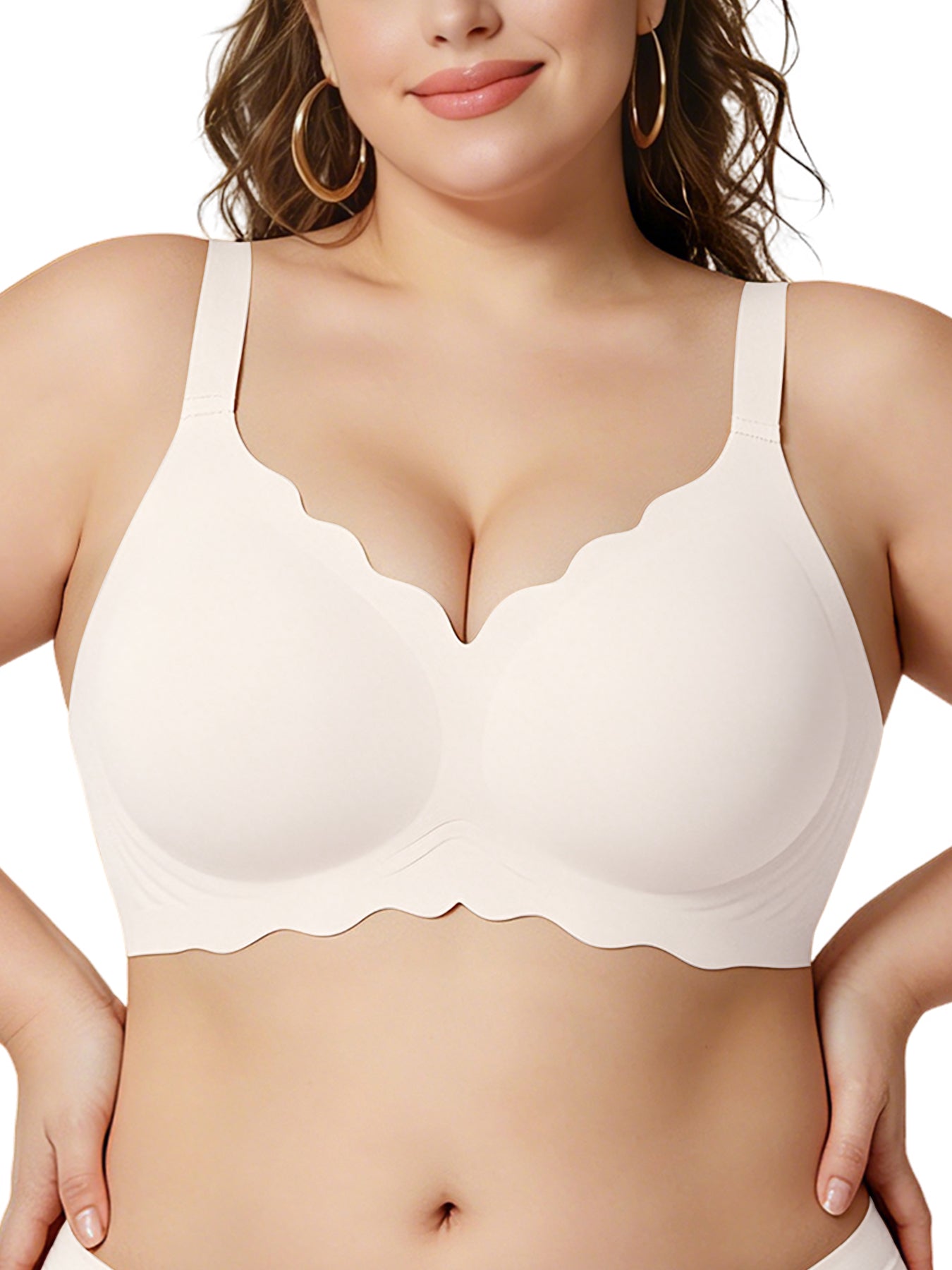 Wave Pattern Wireless Bra – Full Support Lift & Side Smoothing