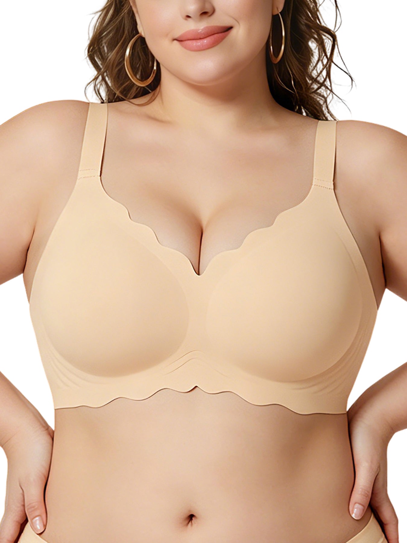 Wave Pattern Wireless Bra – Full Support Lift & Side Smoothing