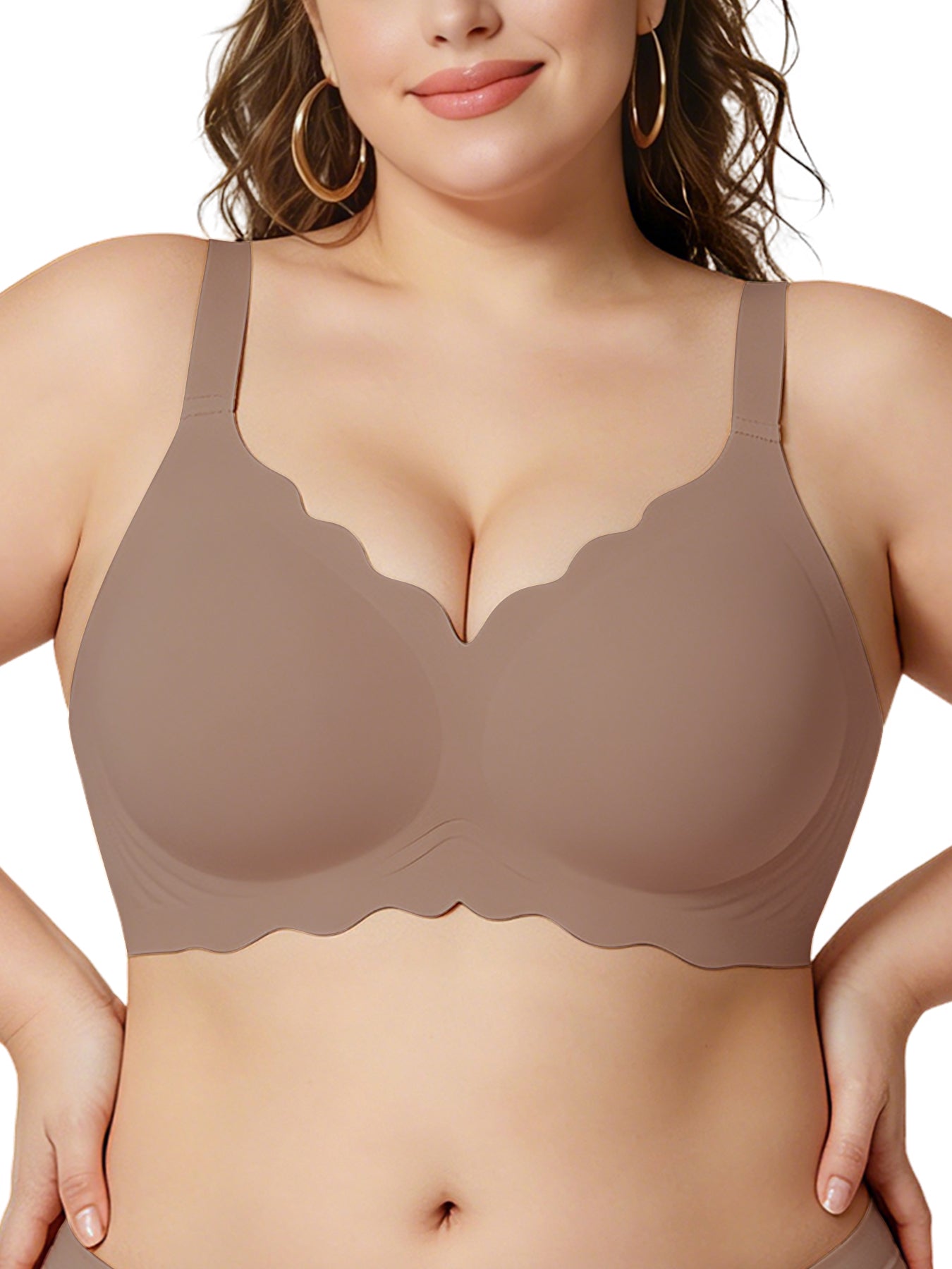 Wave Pattern Wireless Bra – Full Support Lift & Side Smoothing