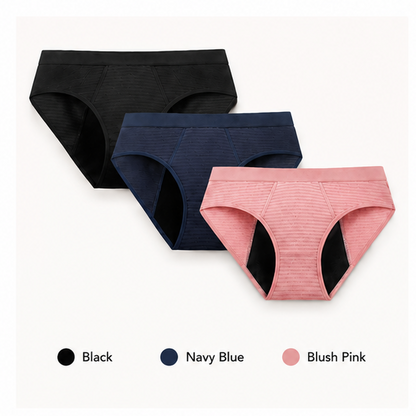 Leakproof Period Underwear – Heavy Flow Reusable Menstrual Briefs 3-Pack