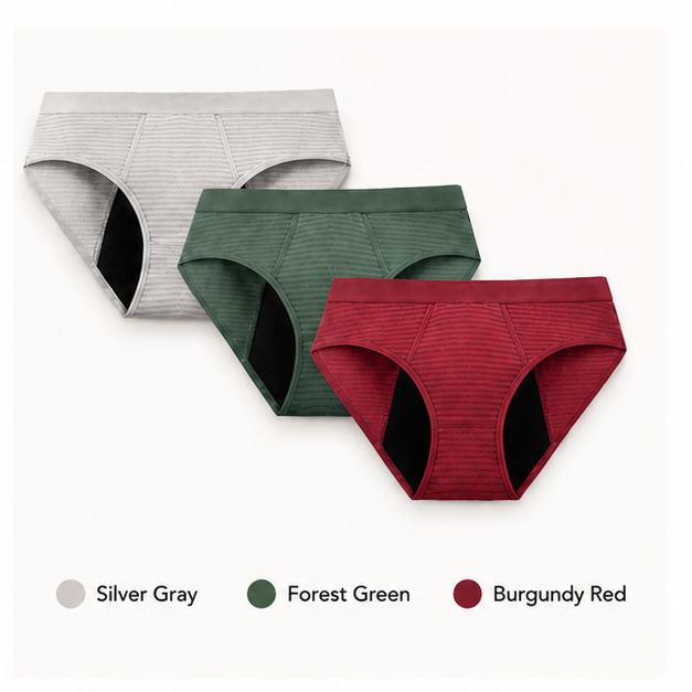 Leakproof Period Underwear – Heavy Flow Reusable Menstrual Briefs 3-Pack